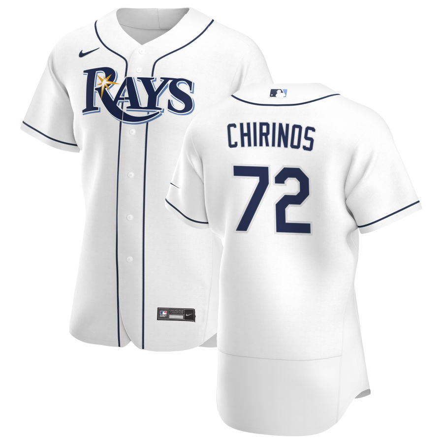 Tampa Bay Rays #72 Yonny Chirinos Men Nike White Home 2020 Authentic Player MLB Jersey